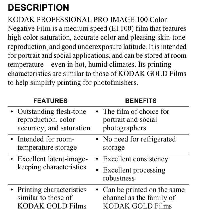 Kodak カラーネガフィルム 5本パック 35mm 36枚撮り 100 ProImage 高質 ProImage